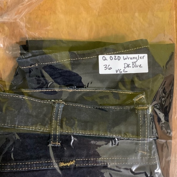 Wrangler Men’s Slim Fit Jeans Taper Dark Wash Rinsed Selvedge Size 36 x 34 - Picture 8 of 8